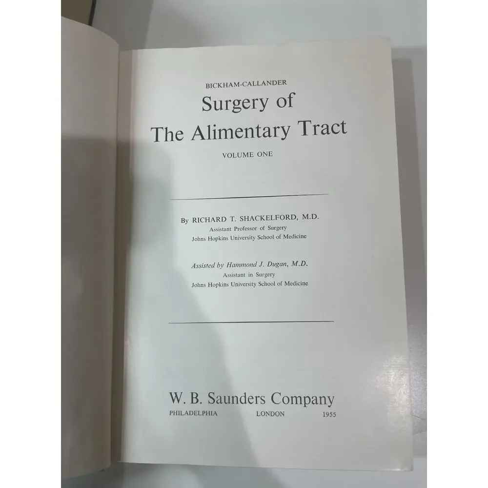 Shackelford's Surgery of the Alimentary Tract 3 Vols 1955 Hardcover 1st Edition